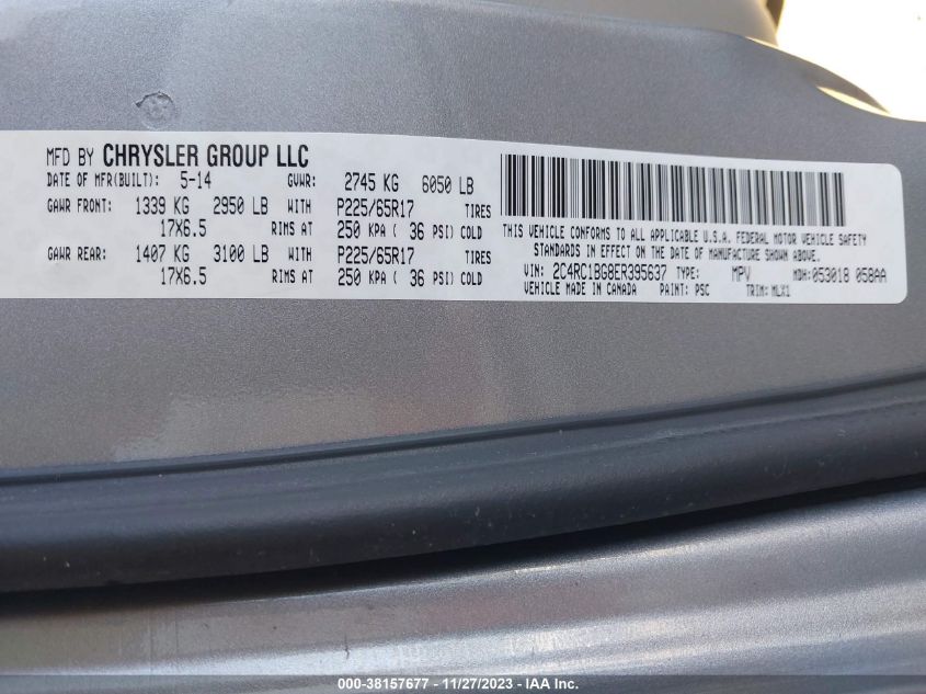 2014 CHRYSLER TOWN & COUNTRY TOURING - 2C4RC1BG8ER395637