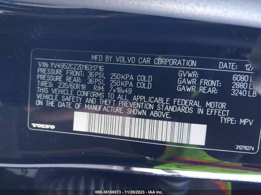 2013 VOLVO XC90 3.2 - YV4952CZ2D1631716