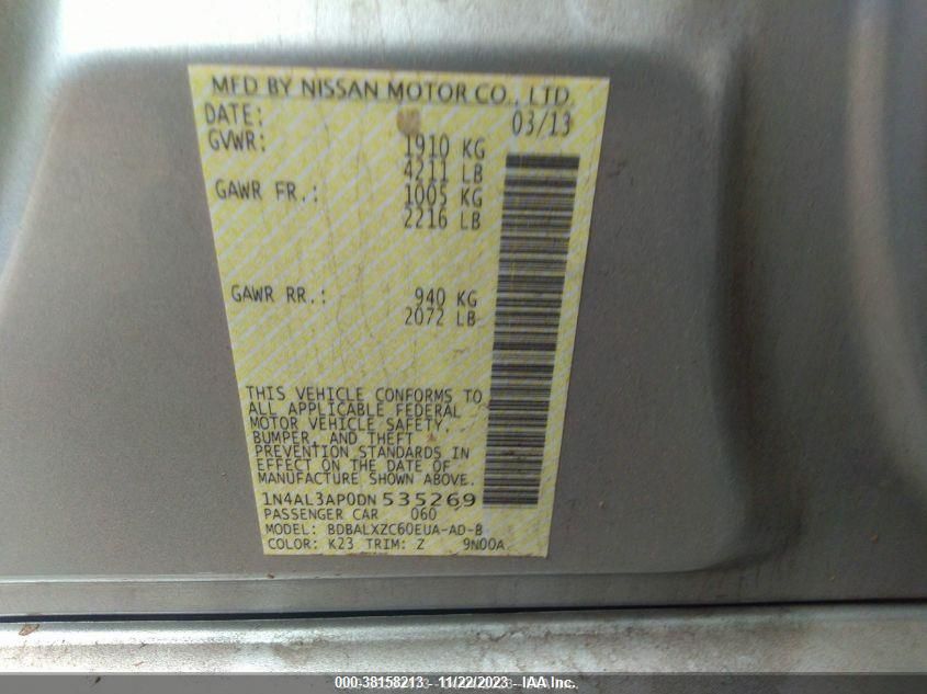 2013 NISSAN ALTIMA 2.5 SL - 1N4AL3AP0DN535269