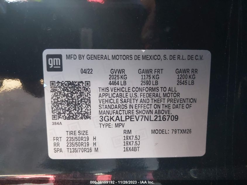 2022 GMC TERRAIN FWD SLT - 3GKALPEV7NL216709