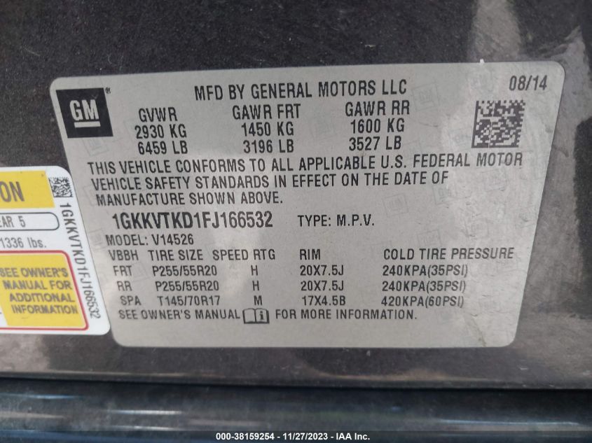 2015 GMC ACADIA DENALI - 1GKKVTKD1FJ166532