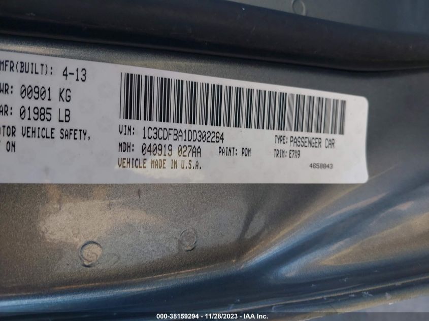 2013 DODGE DART SXT - 1C3CDFBA1DD302264