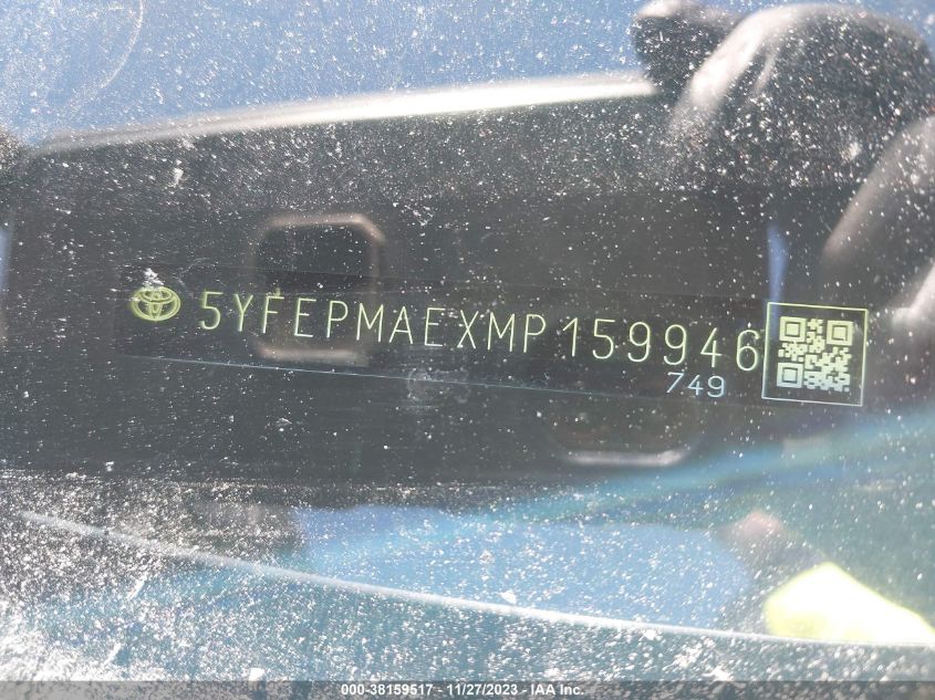 2021 TOYOTA COROLLA LE - 5YFEPMAEXMP159946