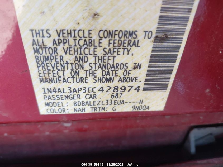 2015 NISSAN ALTIMA 2.5/S/SV/SL - 1N4AL3AP3FC428974