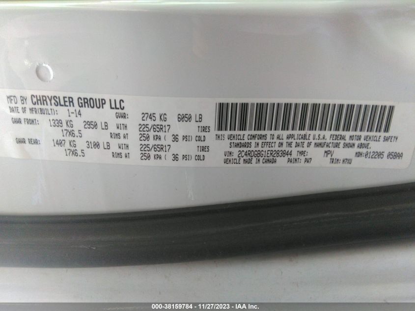 2014 DODGE GRAND CARAVAN AVP/SE - 2C4RDGBG1ER283844