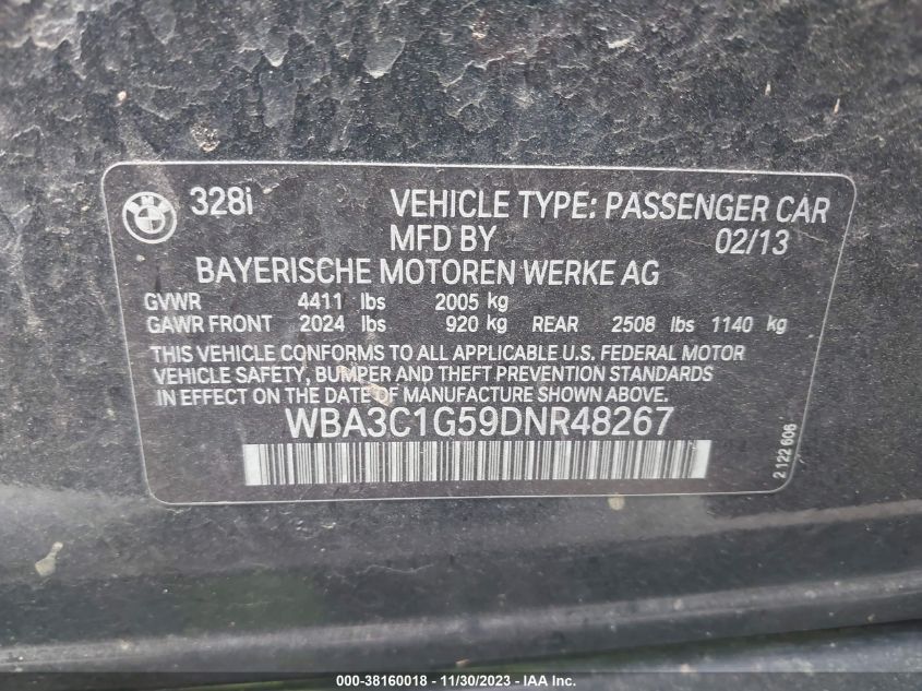 2013 BMW 328I - WBA3C1G59DNR48267