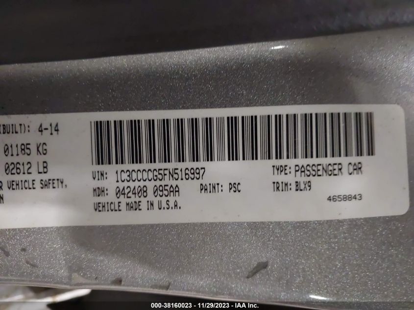 2015 CHRYSLER 200 C - 1C3CCCCG5FN516997