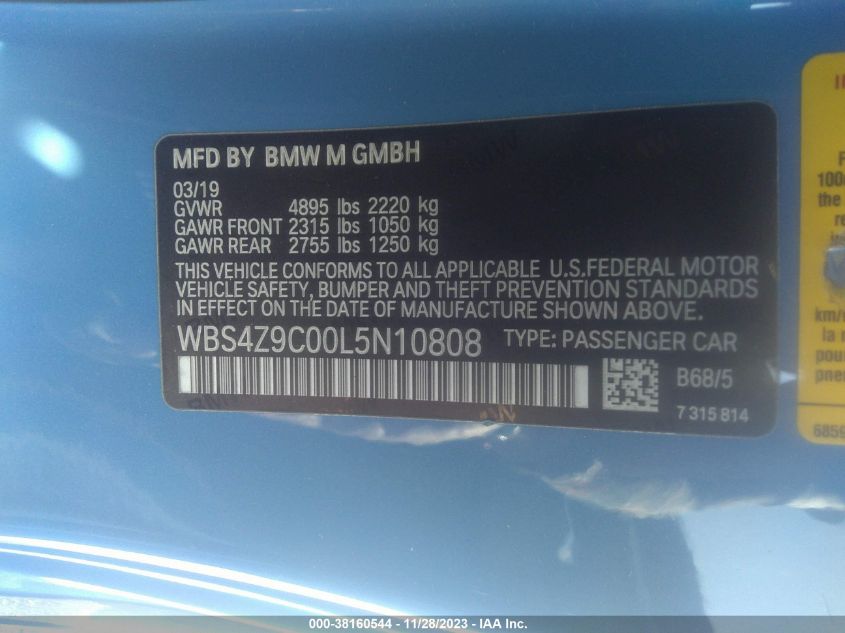 2020 BMW M4 - WBS4Z9C00L5N10808