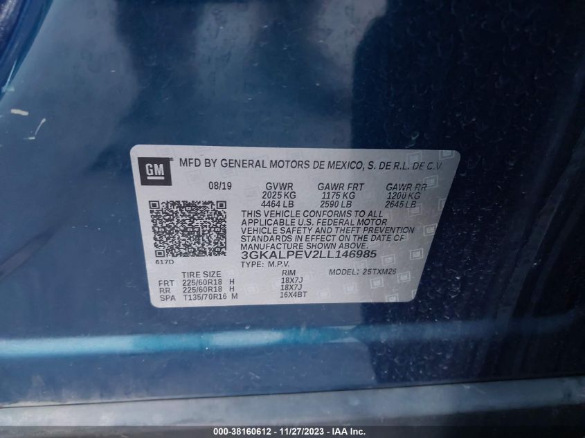 2020 GMC TERRAIN FWD SLT - 3GKALPEV2LL146985