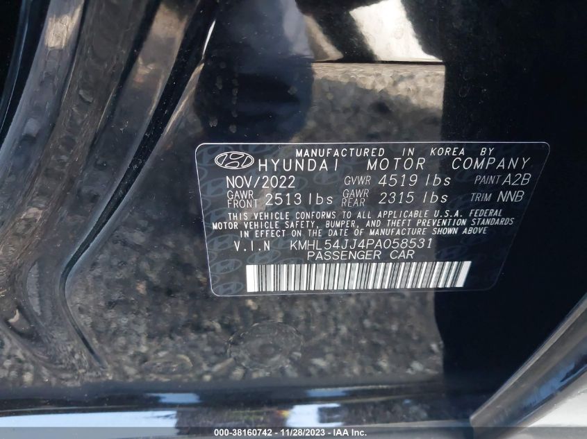 2023 HYUNDAI SONATA HYBRID LIMITED - KMHL54JJ4PA058531