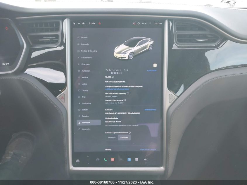 2018 TESLA MODEL S 100D/75D/P100D - 5YJSA1E29JF281434