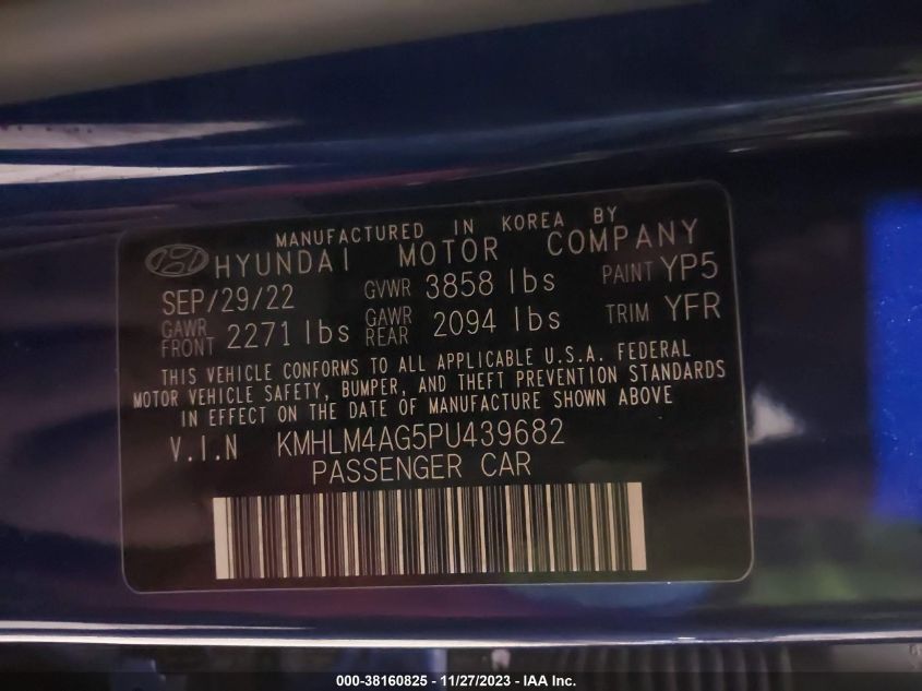 2023 HYUNDAI ELANTRA SEL - KMHLM4AG5PU439682