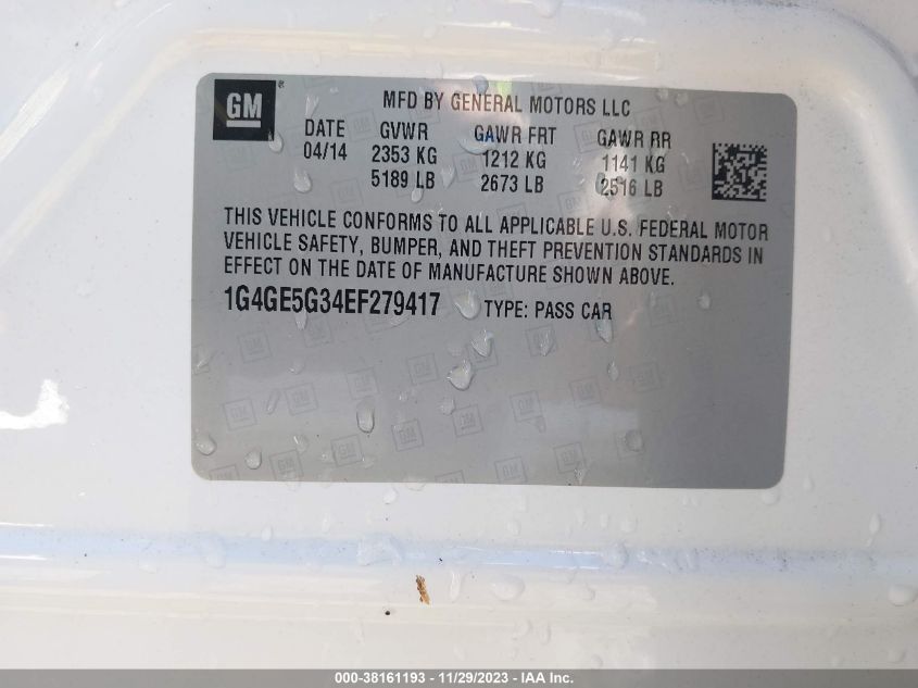 2014 BUICK LACROSSE PREMIUM I GROUP - 1G4GE5G34EF279417