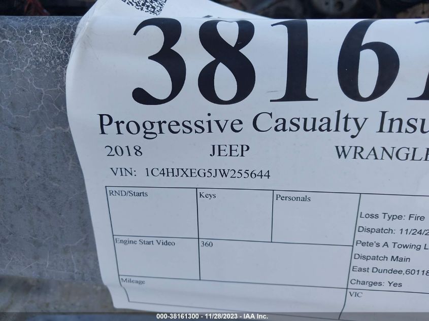 2018 JEEP WRANGLER UNLIMITED SAHARA - 1C4HJXEG5JW255644