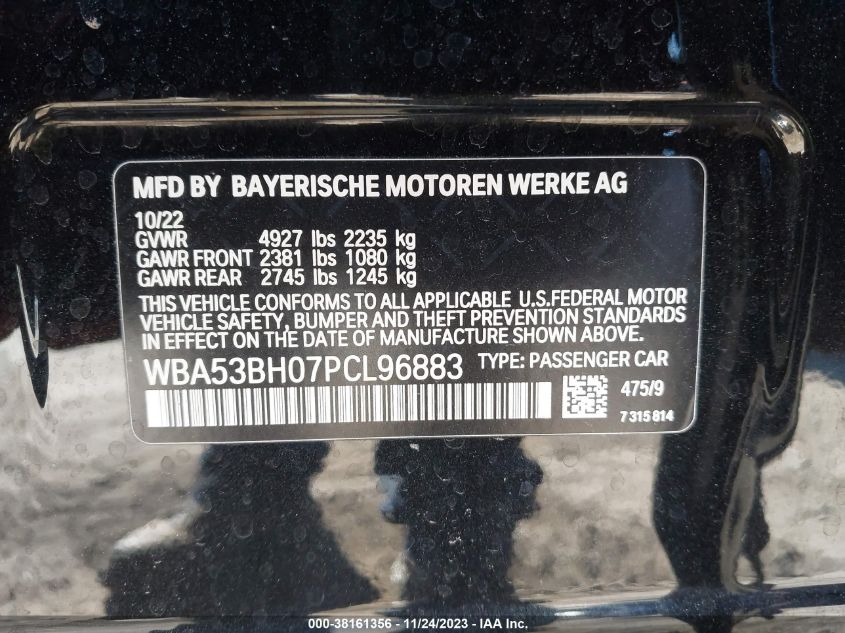 2023 BMW 530I - WBA53BH07PCL96883