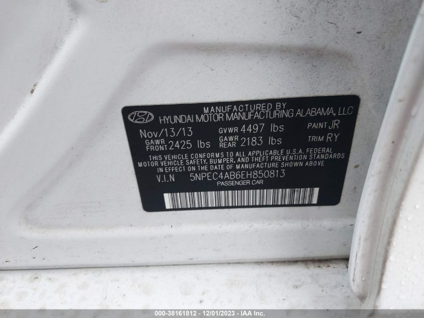 2014 HYUNDAI SONATA SE/LIMITED - 5NPEC4AB6EH580813