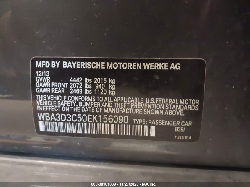 2014 BMW 328D WBA3D3C50EK156090
