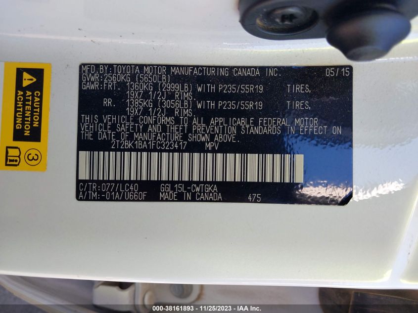 2015 LEXUS RX 350 - 2T2BK1BA1FC323417