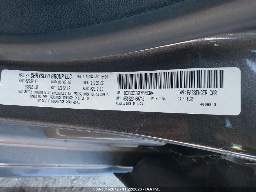 2015 CHRYSLER 200 C - 1C3CCCCB6FN509304