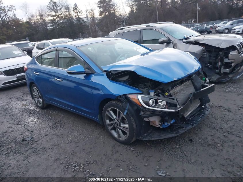 2017 HYUNDAI ELANTRA LIMITED - KMHD84LF5HU282413