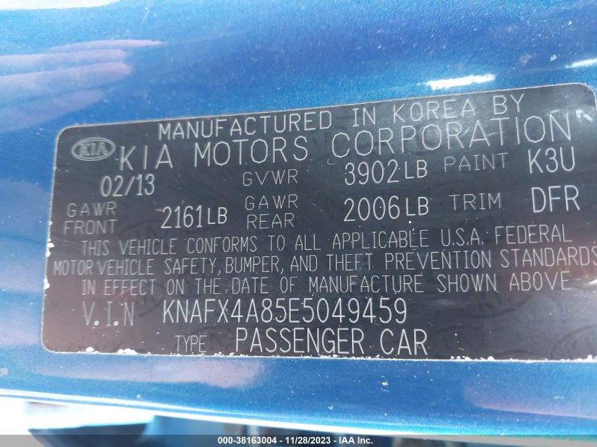 2014 KIA FORTE EX - KNAFX4A85E5049459