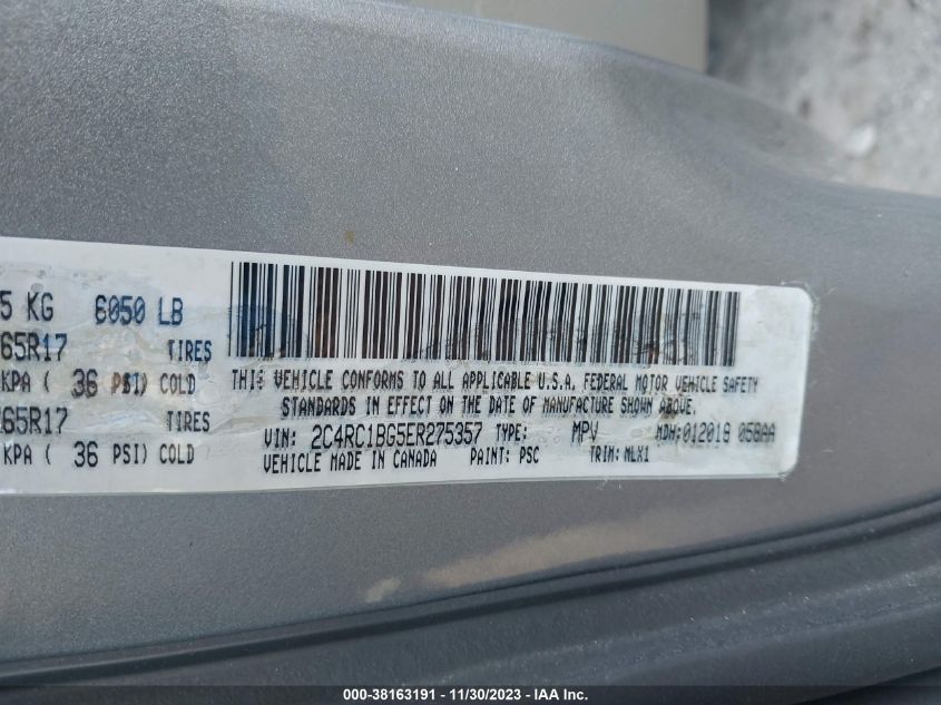 2014 CHRYSLER TOWN & COUNTRY TOURING - 2C4RC1BG5ER275357