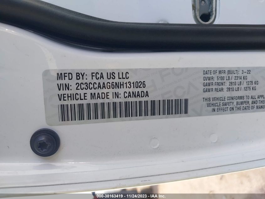 2022 CHRYSLER 300 TOURING - 2C3CCAAG6NH131026