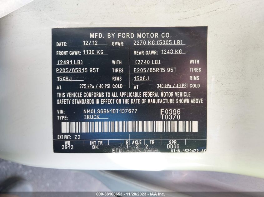 2013 FORD TRANSIT CONNECT XLT - NM0LS6BN1DT137677