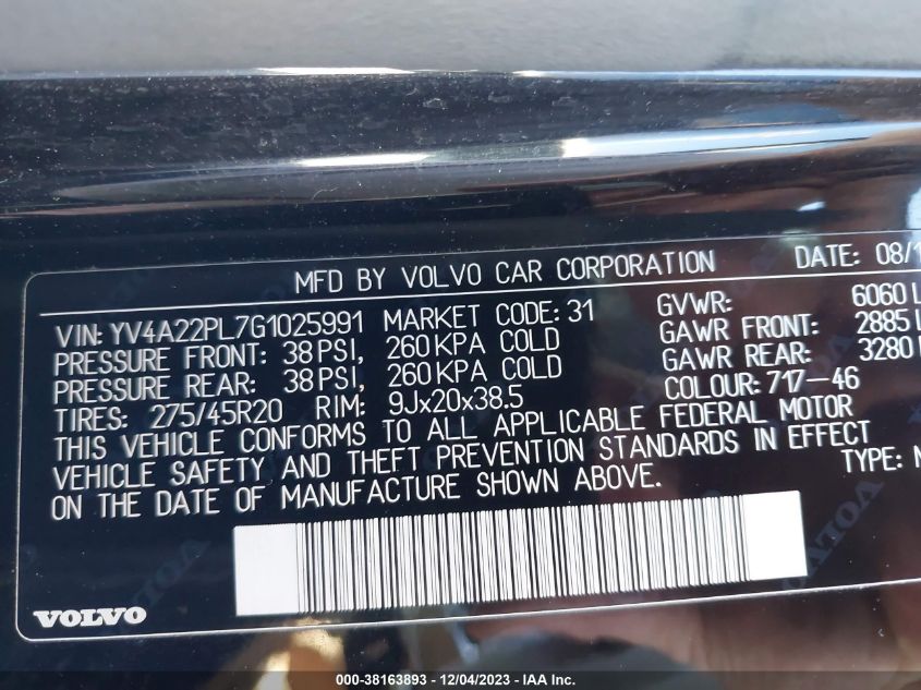 2016 VOLVO XC90 T6 INSCRIPTION - YV4A22PL7G1025991