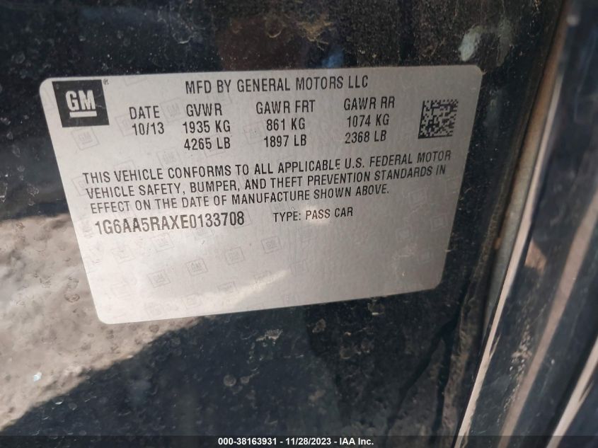 2014 CADILLAC ATS - 1G6AA5RAXE0133708