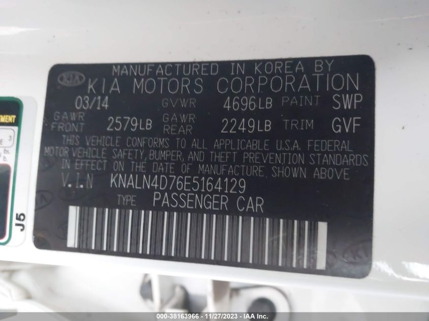 2014 KIA CADENZA PREMIUM/LIMITED KNALN4D76E5164129