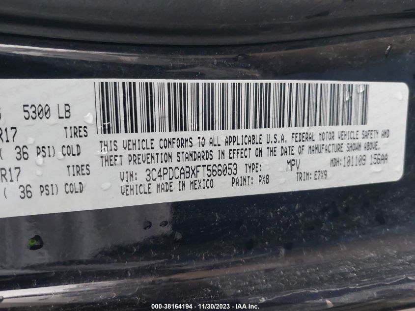 2015 DODGE JOURNEY SE - 3C4PDCABXFT566053