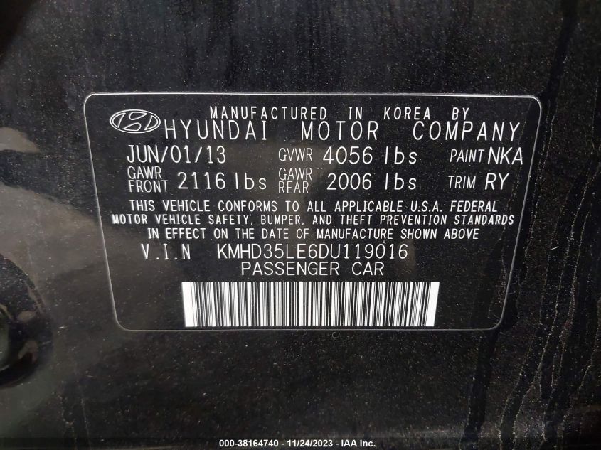 2013 HYUNDAI ELANTRA GT - KMHD35LE6DU119016