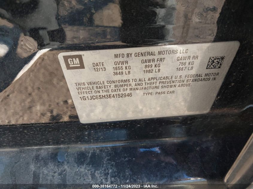2014 CHEVROLET SONIC LT - 1G1JC6SH3E4152946