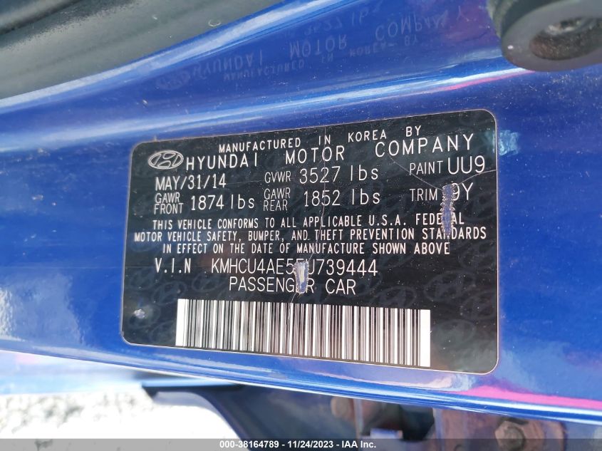 2014 HYUNDAI ACCENT GLS/SE - KMHCU4AE5EU739444