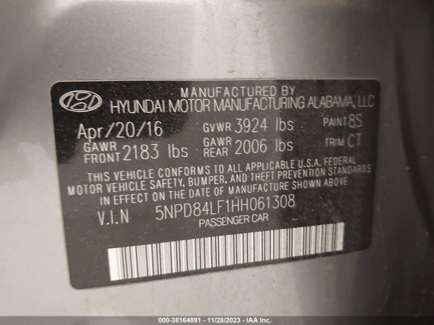 2017 HYUNDAI ELANTRA SE/VALUE/LIMITED - 5NPD84LF1HH061308