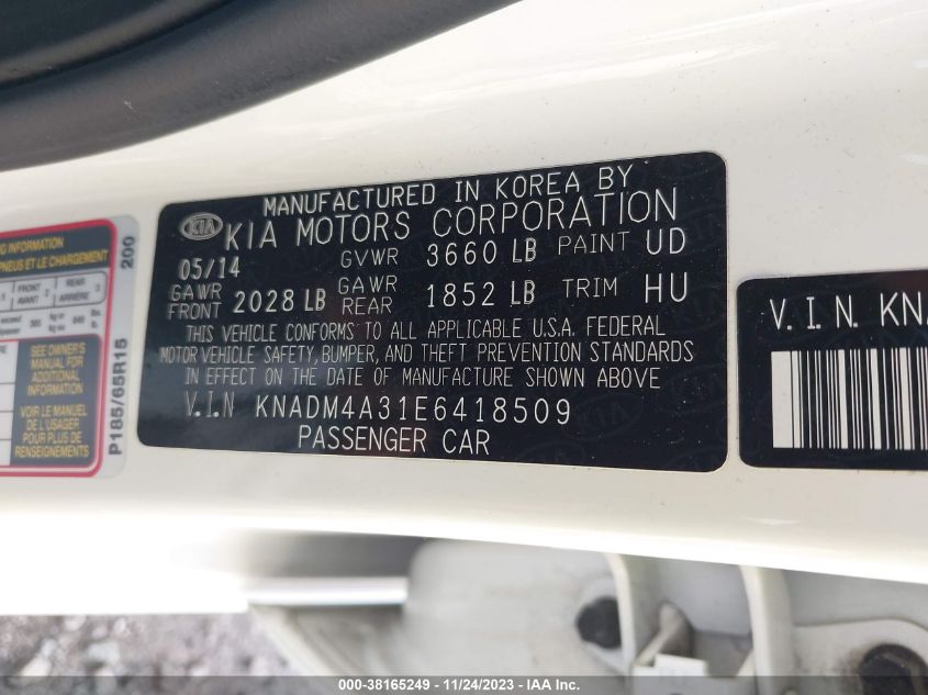 2014 KIA RIO LX - KNADM4A31E6418509