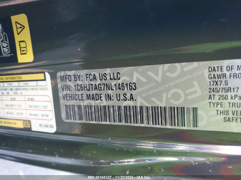 2022 JEEP GLADIATOR SPORT - 1C6HJTAG7NL146163