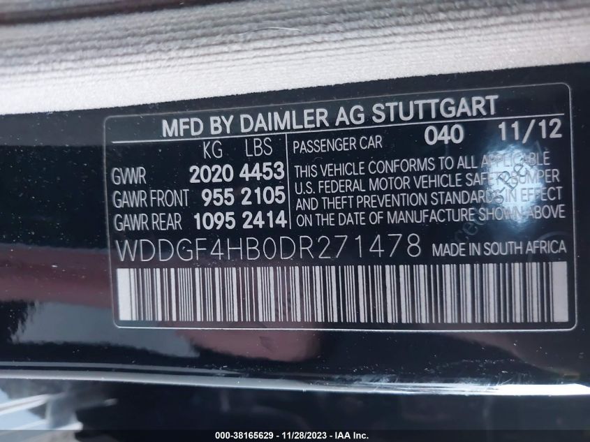 2013 MERCEDES-BENZ C 250 LUXURY/SPORT - WDDGF4HB0DR271478