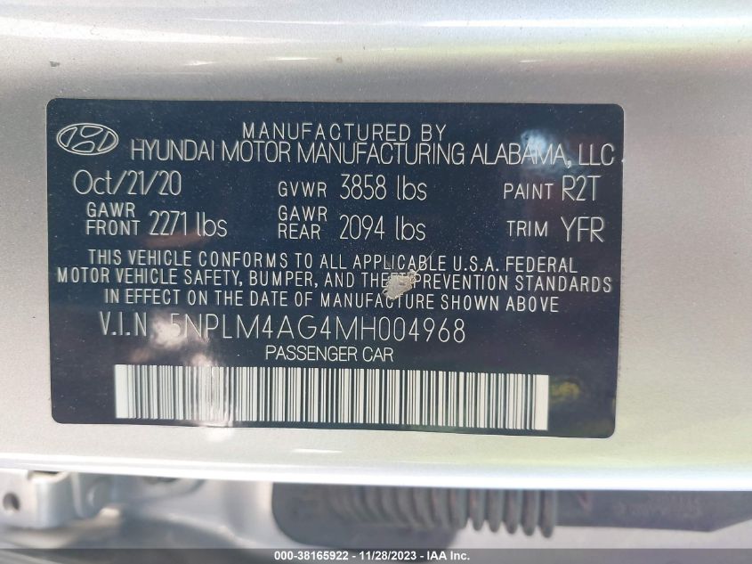 2021 HYUNDAI ELANTRA SEL - 5NPLM4AG4MH004968