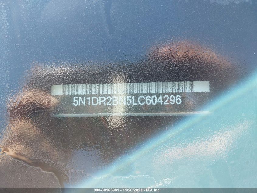 2020 NISSAN PATHFINDER SV - 5N1DR2BN5LC604296