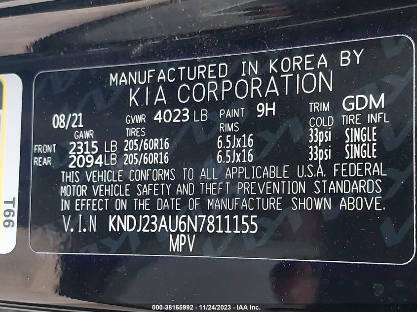 2022 KIA SOUL LX - KNDJ23AU6N7811155