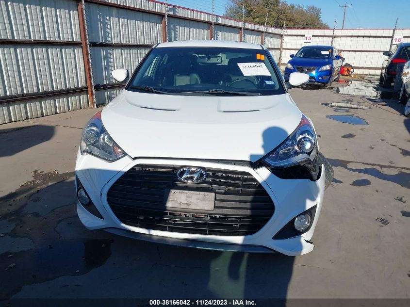 2013 HYUNDAI VELOSTER TURBO W/BLUE INT - KMHTC6AE2DU105442