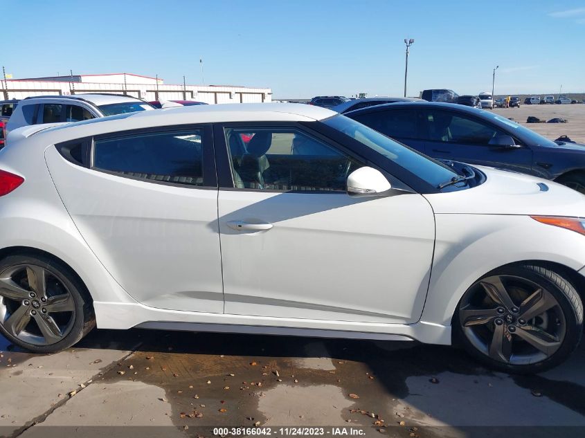 2013 HYUNDAI VELOSTER TURBO W/BLUE INT - KMHTC6AE2DU105442