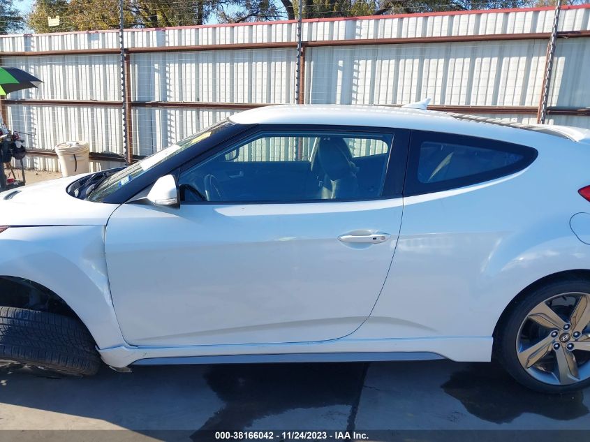 2013 HYUNDAI VELOSTER TURBO W/BLUE INT - KMHTC6AE2DU105442