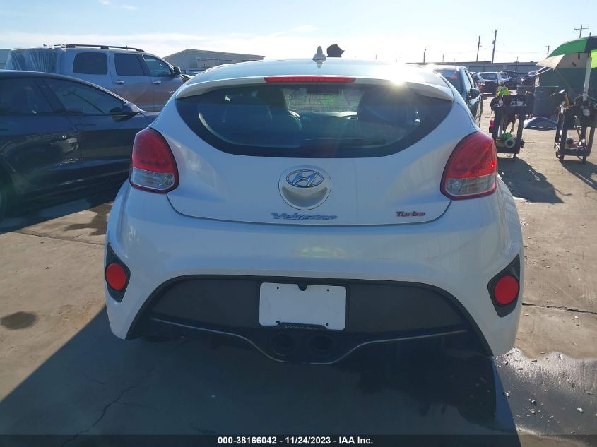 2013 HYUNDAI VELOSTER TURBO W/BLUE INT - KMHTC6AE2DU105442