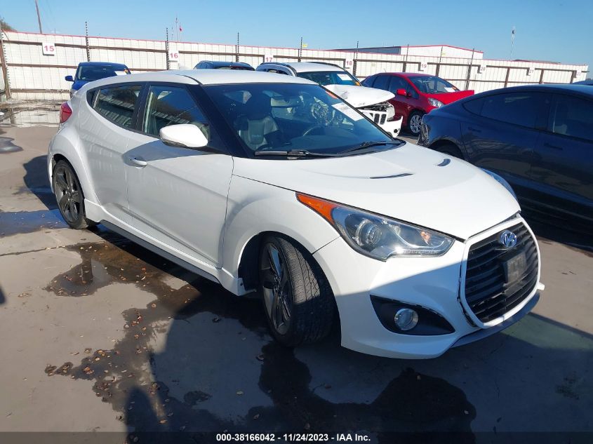 2013 HYUNDAI VELOSTER TURBO W/BLUE INT - KMHTC6AE2DU105442