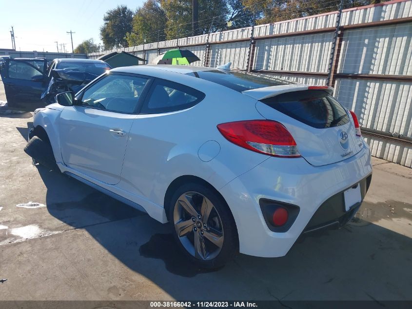 2013 HYUNDAI VELOSTER TURBO W/BLUE INT - KMHTC6AE2DU105442