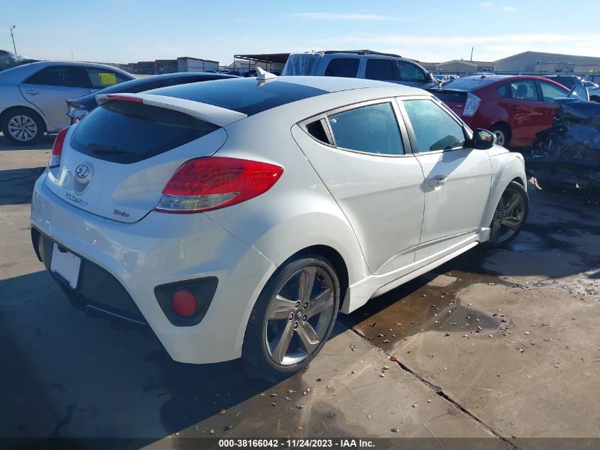 2013 HYUNDAI VELOSTER TURBO W/BLUE INT - KMHTC6AE2DU105442