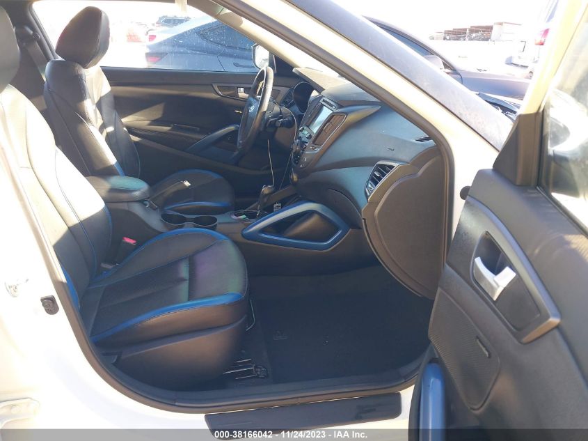 2013 HYUNDAI VELOSTER TURBO W/BLUE INT - KMHTC6AE2DU105442